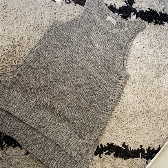 Lou & Grey Black White Marled Sleeveless Sweater - Picture 1 of 5